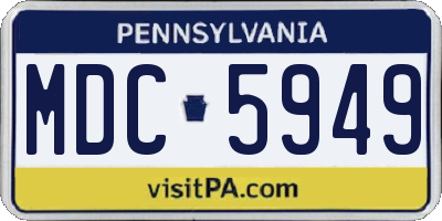 PA license plate MDC5949