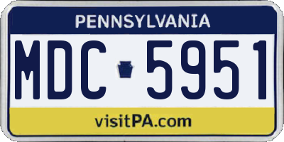 PA license plate MDC5951
