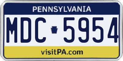 PA license plate MDC5954