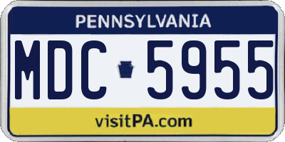 PA license plate MDC5955