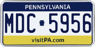 PA license plate MDC5956