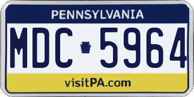 PA license plate MDC5964