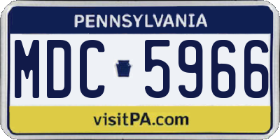 PA license plate MDC5966