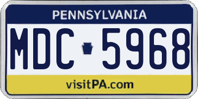 PA license plate MDC5968