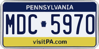 PA license plate MDC5970