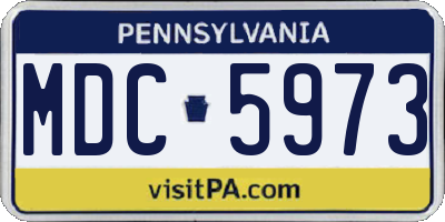 PA license plate MDC5973