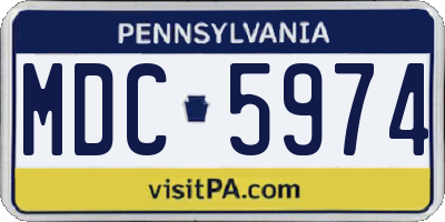 PA license plate MDC5974
