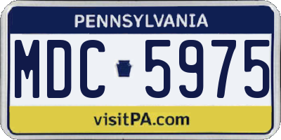 PA license plate MDC5975