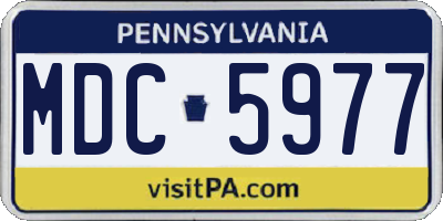 PA license plate MDC5977