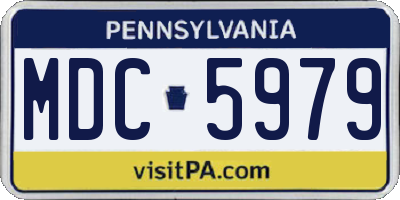 PA license plate MDC5979