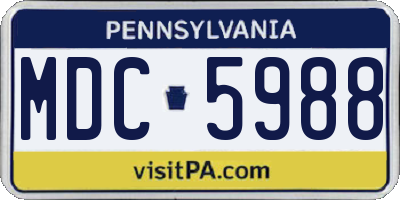 PA license plate MDC5988