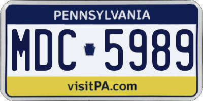 PA license plate MDC5989