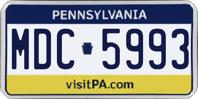 PA license plate MDC5993