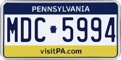 PA license plate MDC5994
