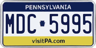 PA license plate MDC5995