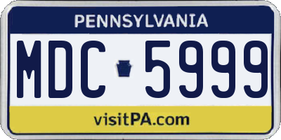 PA license plate MDC5999