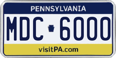 PA license plate MDC6000