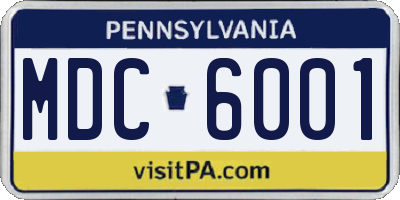 PA license plate MDC6001
