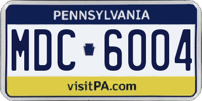 PA license plate MDC6004