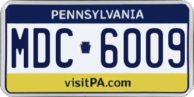 PA license plate MDC6009