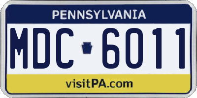 PA license plate MDC6011
