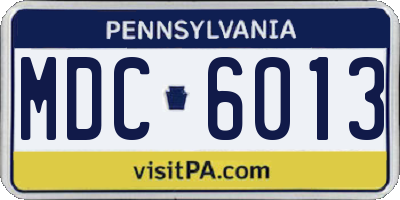 PA license plate MDC6013
