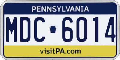 PA license plate MDC6014