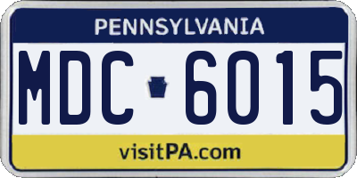 PA license plate MDC6015