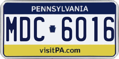 PA license plate MDC6016