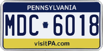 PA license plate MDC6018