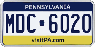 PA license plate MDC6020
