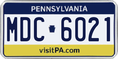 PA license plate MDC6021