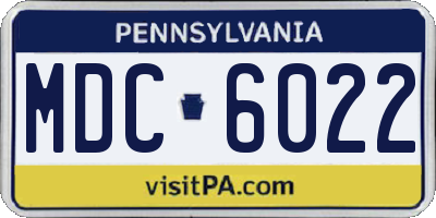 PA license plate MDC6022