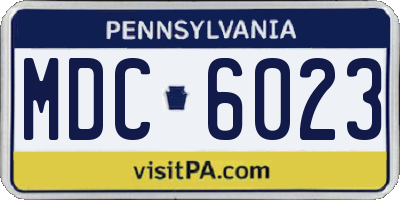 PA license plate MDC6023
