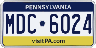 PA license plate MDC6024