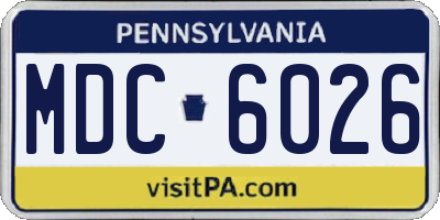 PA license plate MDC6026