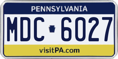 PA license plate MDC6027