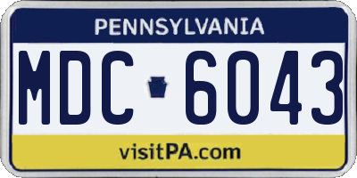 PA license plate MDC6043