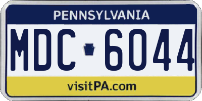 PA license plate MDC6044