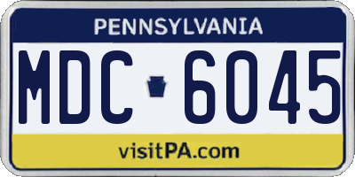 PA license plate MDC6045
