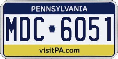 PA license plate MDC6051