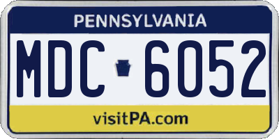 PA license plate MDC6052