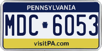 PA license plate MDC6053