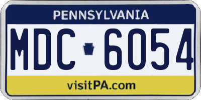PA license plate MDC6054