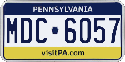 PA license plate MDC6057