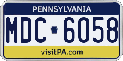 PA license plate MDC6058