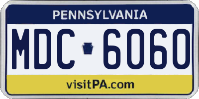 PA license plate MDC6060