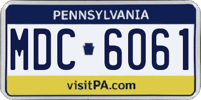 PA license plate MDC6061