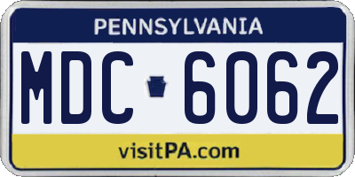 PA license plate MDC6062