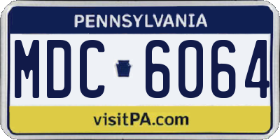 PA license plate MDC6064